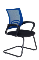 Кресло Бюрократ CH-695N-AV/BL/TW-11 на полозьях синий TW-05 сиденье черный TW-11