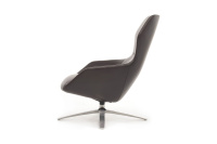 Кресло дизайнерское с оттоманкой RV Design Selin Темно-коричневая кожа