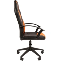 Геймерское кресло СТАНДАРТ СТ-17 ГЕЙМ, экокожа, черный/оранжевый