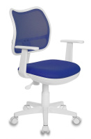 Кресло детское Бюрократ CH-W797/BL/TW-10 спинка сетка синий сиденье синий TW-10 колеса белый (пластик белый)
