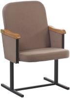 Кресло для конференц-зала (1-местное, черный муар, светлое дерево) Рим 2 Микрофибра Aloba New Latte/Металл черный муар
