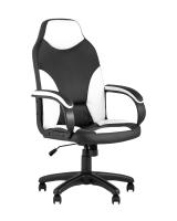 Кресло компьютерное игровое Кронос экокожа черный/белый