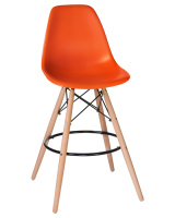Стул барный LMZL-PP623G (ножки светлый бук, цвет сиденья оранжевый)