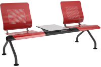 Многоместная секция со столиком (3-х местная, без мягких элементов) Lucky А25/2А-03 RAL 7016 М Антрацит/RAL 3003 M Красный Рубин