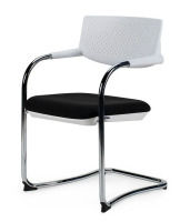 Офисное кресло САМБА, перфорированная пластиковая спинка, белый/черный