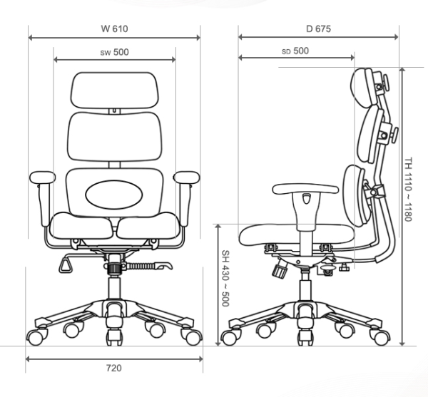 Кресло с эффектом вытяжения позвоночника DOCTOR сетка / сетчатая ткань