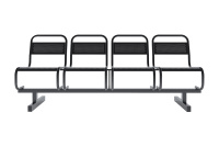 Многоместная секция 4-х местная перфорированная 00-00000715 Металл черный муар