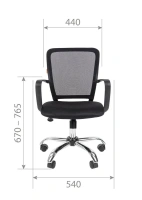 Офисное кресло CHAIRMAN 698 хром, ткань TW/сетчатый акрил, серый