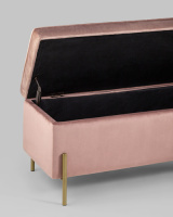 Банкетка Тюдор с ящиком велюр розовый