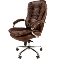 Офисное кресло CHAIRMAN 795, натуральная кожа, коричневый N