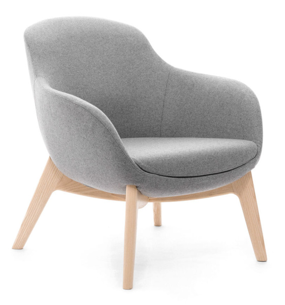 Кресло дизайнерское Noble L14 Войлок серый