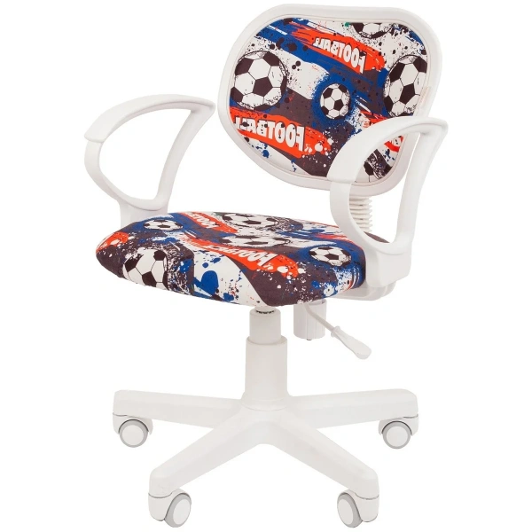 Детское компьютерное кресло CHAIRJET KIDS 106 с подлокотниками, велюр, принт футбол