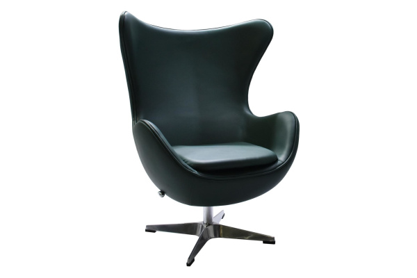 Кресло дизайнерское Egg Chair FR 0569 Кожа зеленая