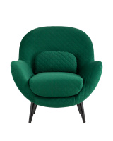 Кресло Карл велюр тёмно-зелёный