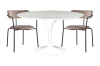 Обеденная группа стол FR 0222 и 2 стула FR 0548 Белый/Велюр латте