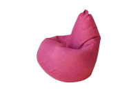Бескаркасное кресло Мешок Груша L 5036711 Ткань рогожка розовая
