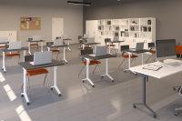 Столы для учебного центра (25 мм) Mobi Графит/Белый металл