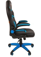 Геймерское кресло CHAIRMAN Game 18, экокожа/ткань TW, черный/голубой NEW