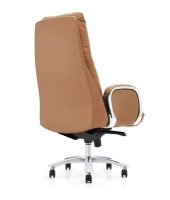Офисное кресло СЕНАТ, натуральная кожа, коричневый