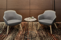 Кресло дизайнерское Noble Wood Войлок светло-серый/Натуральный ясень