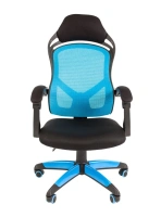 Геймерское кресло CHAIRMAN Game 12, ткань TW/сетчатый акрил, черный/голубой