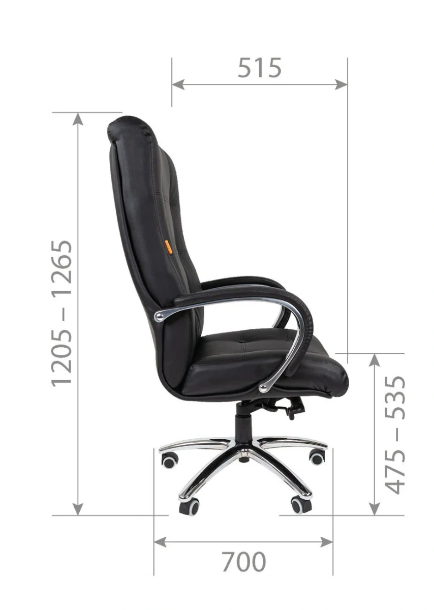 Офисное кресло CHAIRMAN 424, кожа черная