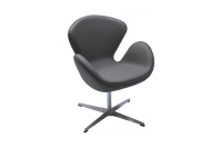 Кресло дизайнерское Swan Chair FR 0571 Кожа серая
