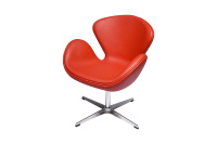 Кресло дизайнерское Swan Chair FR 0483 Кожа красная