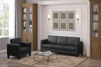 Коллекция мягкой мебели Берген Экокожа Euroline 9100 (черная)