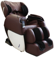 Кресло массажное Optimus Экокожа коричневая
