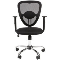 Офисное кресло CHAIRMAN 451, ткань TW/сетчатый акрил, черный, выставочный образец