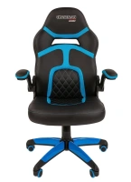 Геймерское кресло CHAIRMAN Game 18, экокожа/ткань TW, черный/голубой NEW