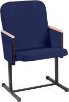 Кресло для конференц-зала (1-местное, черный муар, светлый бук) Рим 2 М Микрофибра Aloba New Sky/Металл черный муар