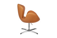 Кресло дизайнерское Swan Chair FR 0660 Кожа оранжевая