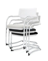Офисное кресло САМБА, перфорированная пластиковая спинка, белый/черный