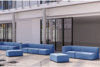 Коллекция мягкой мебели M19B Экокожа Oregon 03 (синяя)/окантовка экокожа Euroline 921 (белая)